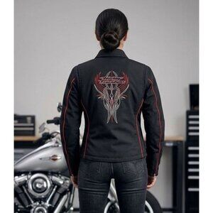 Women's - Harley Davidson Embroidered Moto Jacket, Size Small